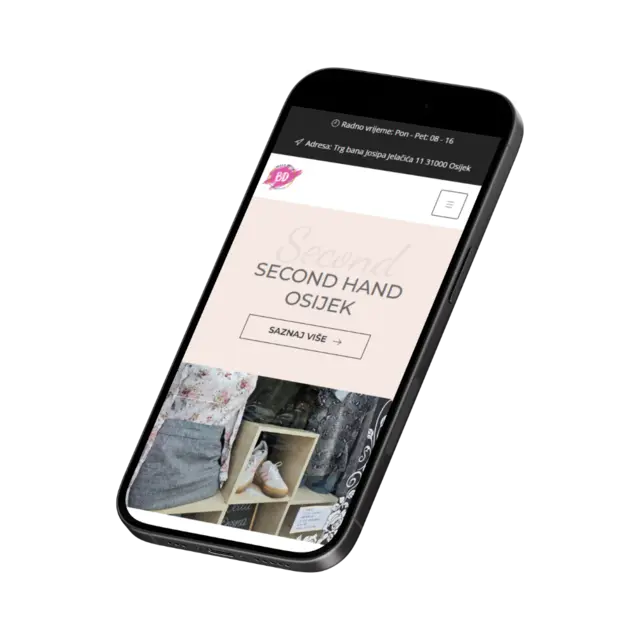 Bella Donna, prikaz web stranice na mobitelu