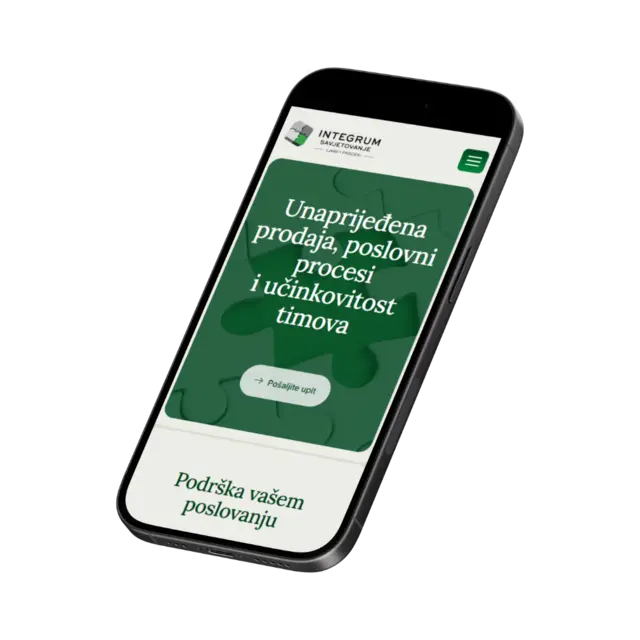 Integrum Consulting, prikaz web stranice na mobitelu