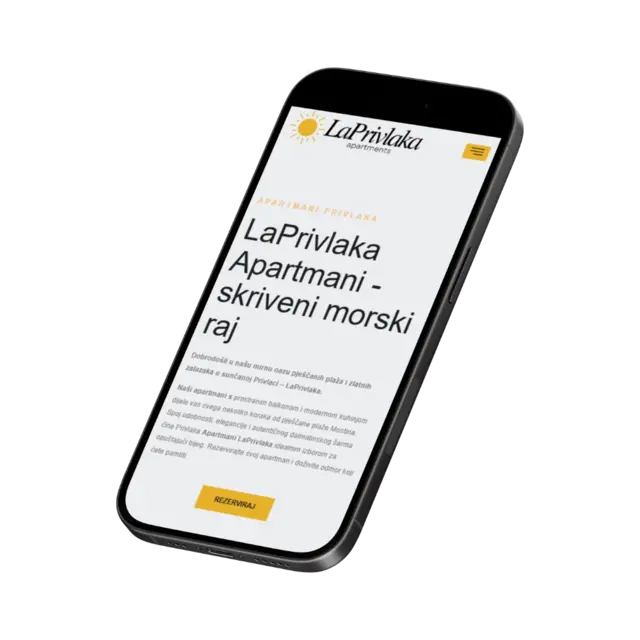 LaPrivlaka, prikaz web stranice na mobitelu