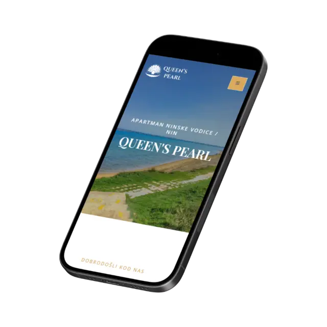 Queen's Pearl Nin, prikaz web stranice na mobitelu