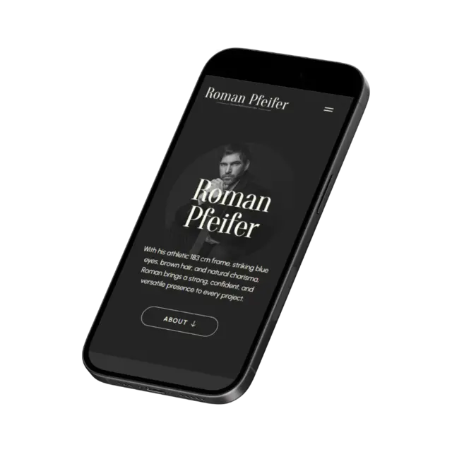 Roman Pfeifer, prikaz web stranice na mobitelu